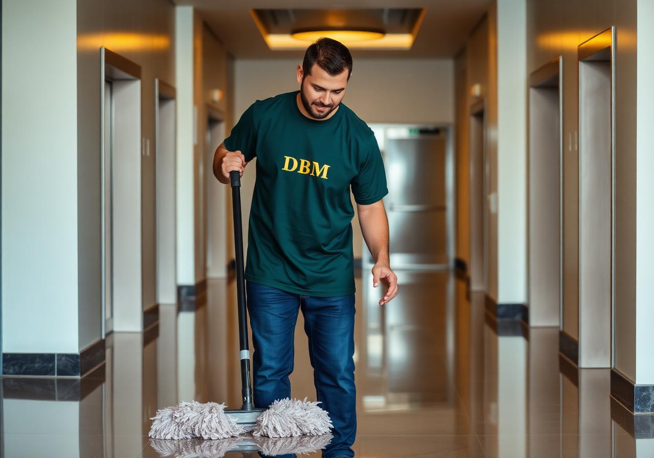 DBM staff performing Apartment Building Cleaning