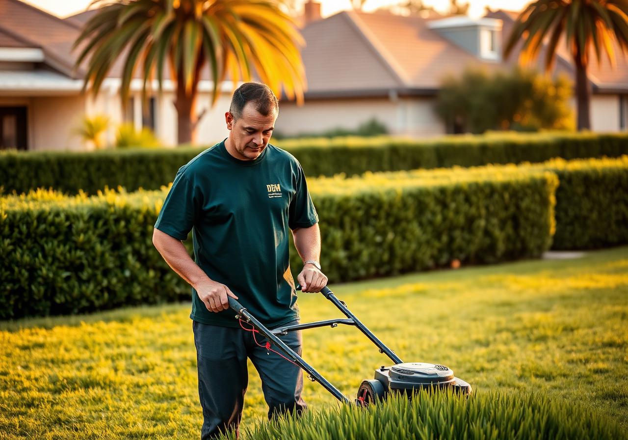 DBM staff performing Grass Cutting & Garden Care